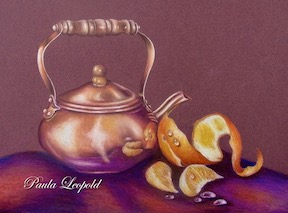 Copper Tea Pot & Juicy Orange Slices